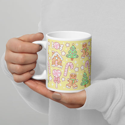 Kawaii Christmas White Glossy Mug (Vanilla Cream)