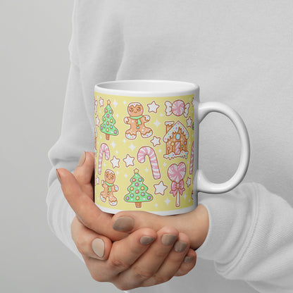 Kawaii Christmas White Glossy Mug (Vanilla Cream)