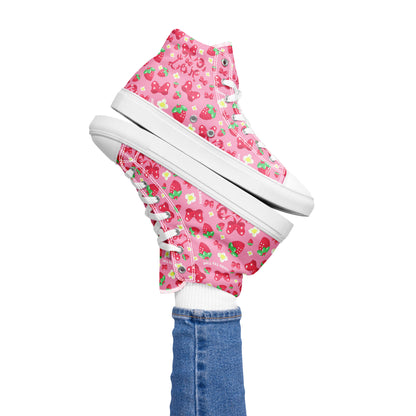 Kawaii fashion Cute strawberry high top shoes sneakers cottagecore decora kei