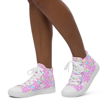 kawaii fashion harajuku pink high top shoes polka dots rainbow candy sweets fairy kei decora kei yumekawaii
