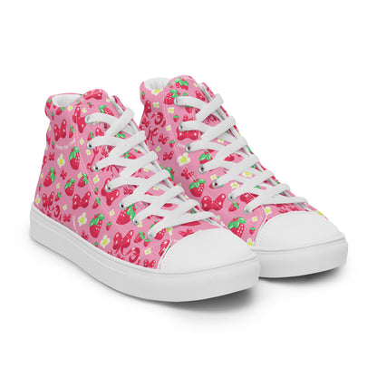 Cutecore Kawaii fashion Cute strawberry high top shoes sneakers cottagecore decora kei
