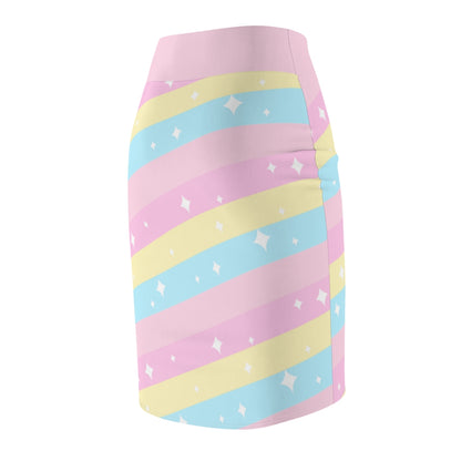 Teatime Fantasy Rainbow Women's Pencil Skirt