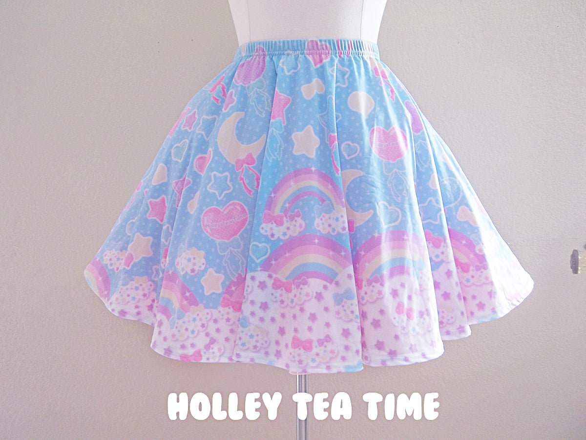 Pastel party blue skater skirt [made to order]