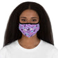 Rainbow Spooky Bats Purple Fitted Polyester Face Mask
