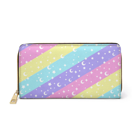 Cosmic Rainbow Zipper Wallet