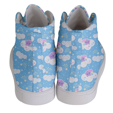 Shooting Star Clouds Blue women's hi-top sneakers [made to order]