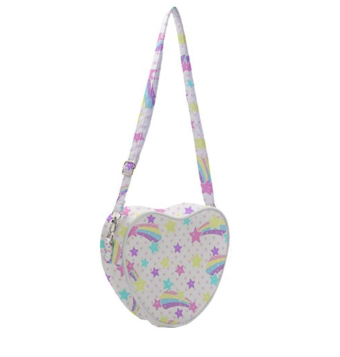 Starry party white heart shaped shoulder bag [made to order]