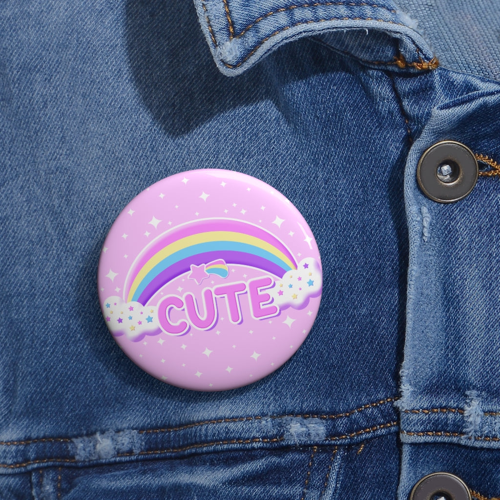 Rainbow Cute Magic Pink Button Badge Pin (2.25")