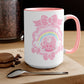 Teatime Fantasy Pink Accent Coffee Mug, 15oz