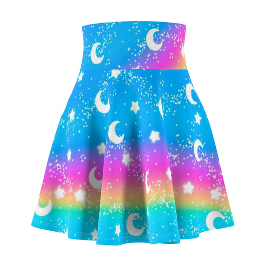 Magical Fairy Time (Rainbow Sunny Day) High Waist Skater Skirt