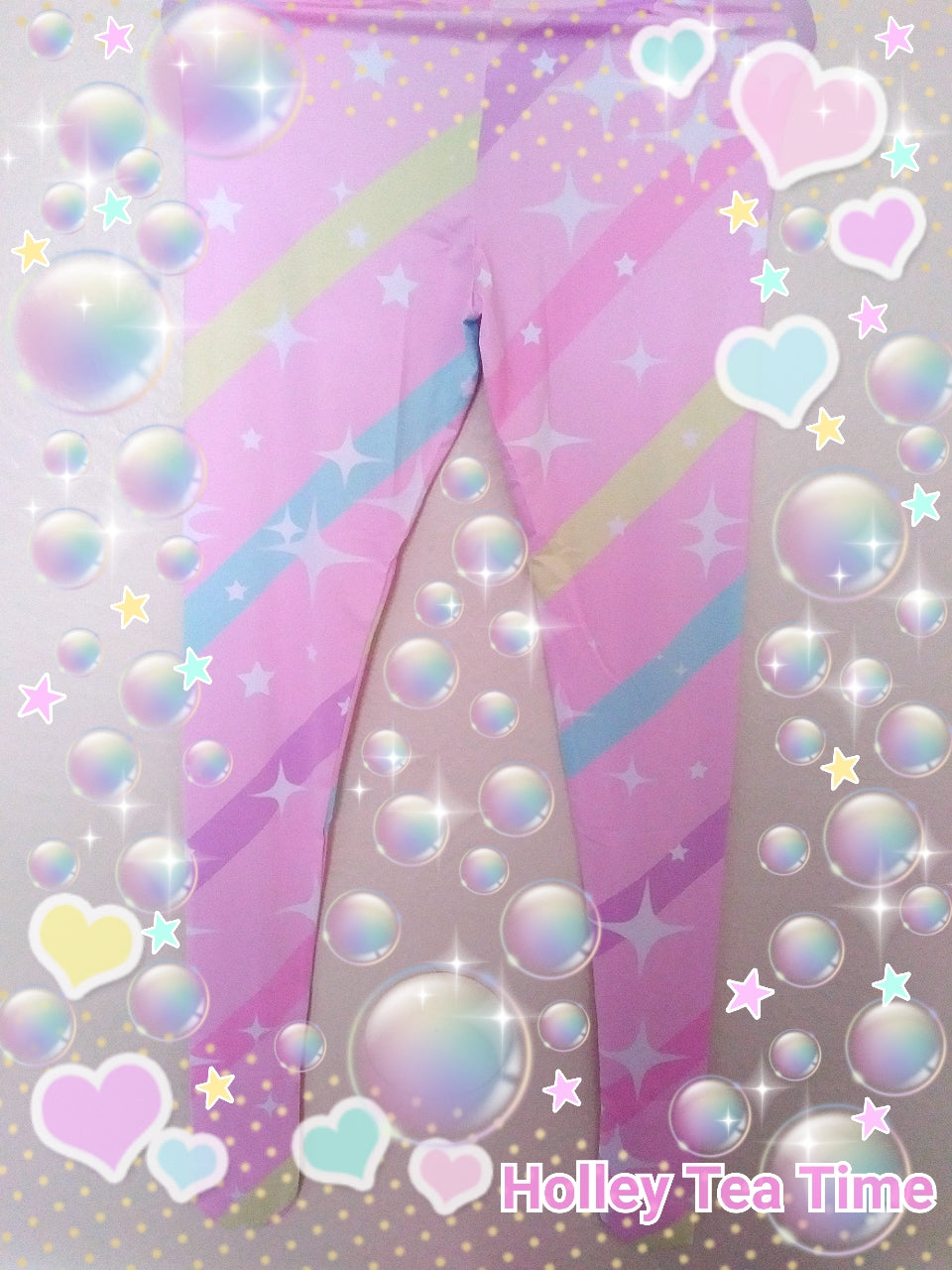 Sparkle Stars Pink Tights [made to order]