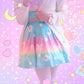 Magical Fairy Time (Rainbow Sunny Day) Mini Skater Skirt