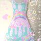 Rainbow Sweets Mint Sleeveless Skater Dress [Made To order]