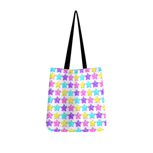 Electric Star Wave White Canvas Tote Bag
