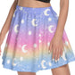 Magical Fairy Time (Rainbow Sunset) Mini Skater Skirt