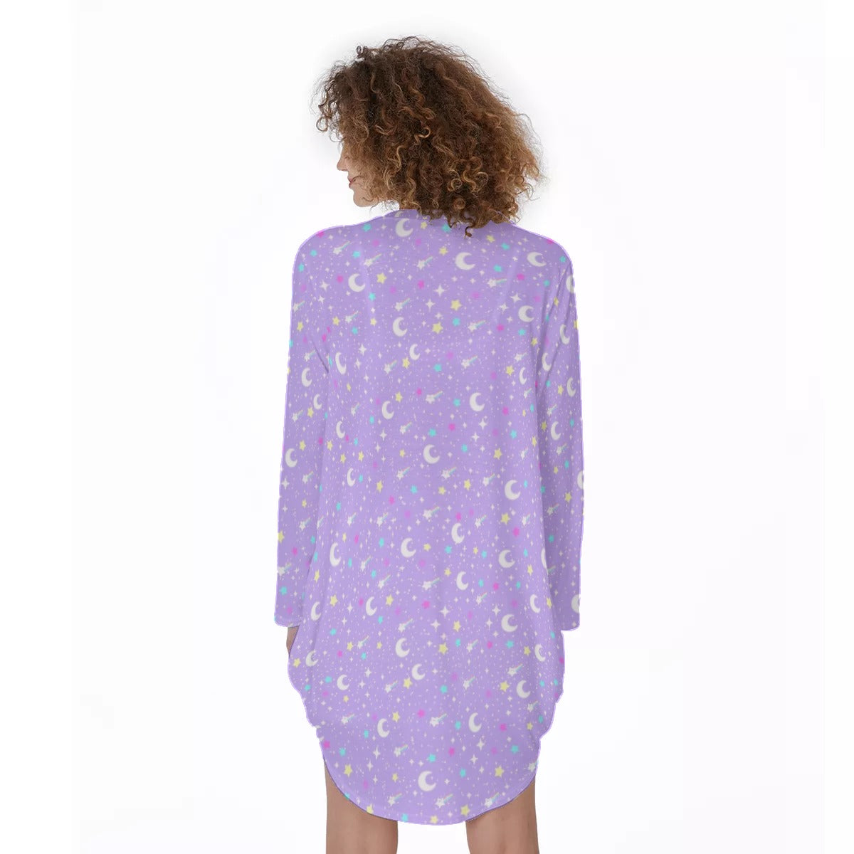 Starry Glitter Purple Long Sweatshirt