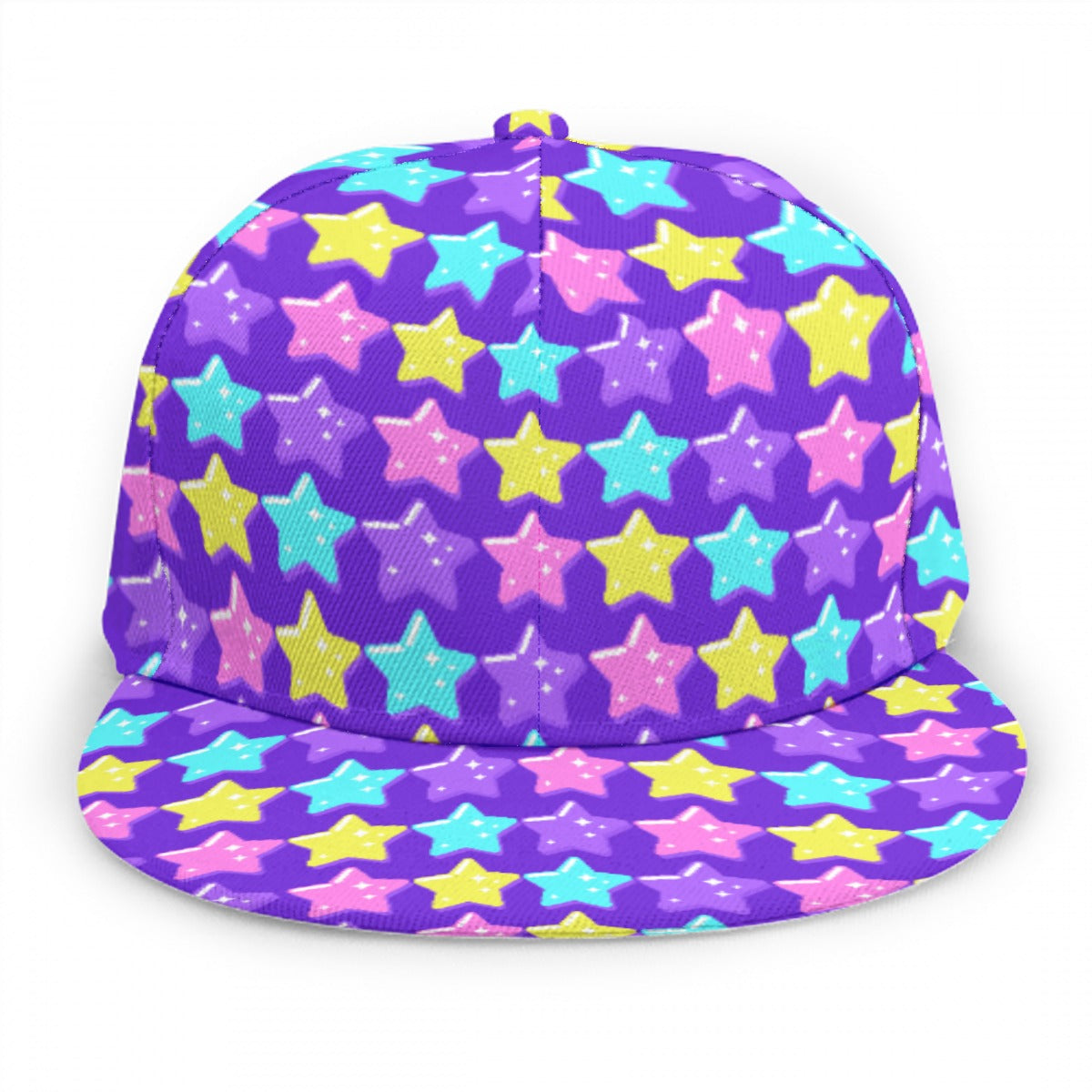 Electric Star Wave Indigo Purple Baseball Cap With Flat Brim