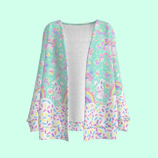 Rainbow Sweets Mint Open Front Cardigan