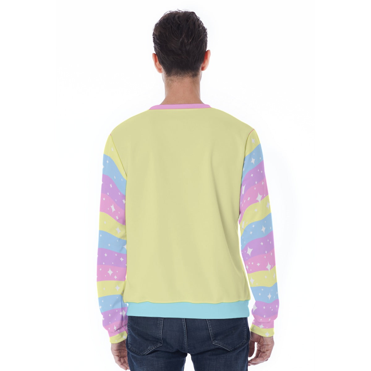 Happy Rainbow Cloud Yellow Men's Sweatshirt