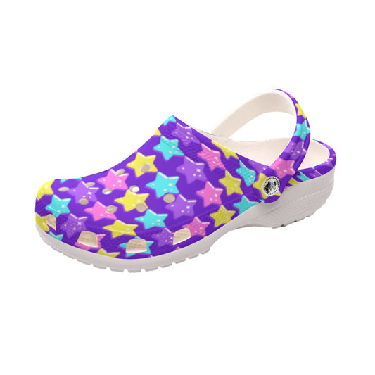 Electric Star Wave Indigo Purple Classic Clogs Women's Shoes