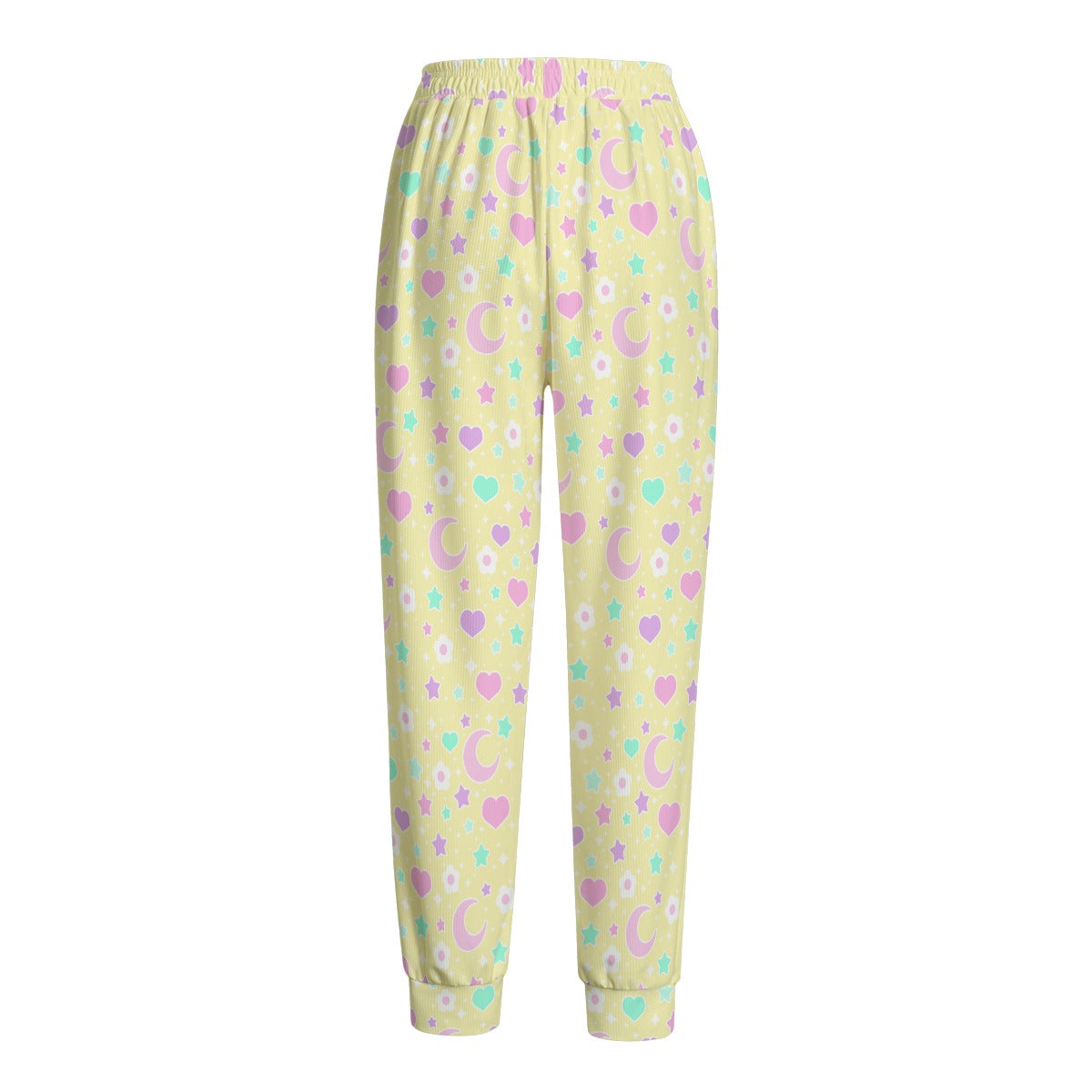 Magical Spring Women's High Waisted Polly Waffle Sweatpants (Yellow)