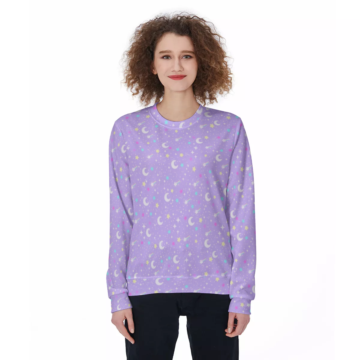 Starry Glitter Purple Unisex Cozy Sweatshirt