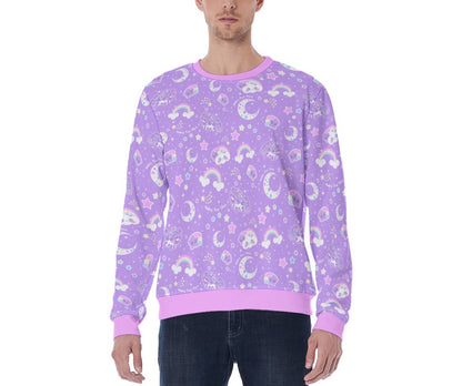 Rainbow Stardust Unicorn Friends Men's Sweatshirt