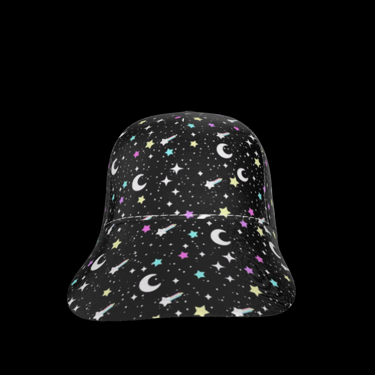 Starry Glitter Black Peaked Cap