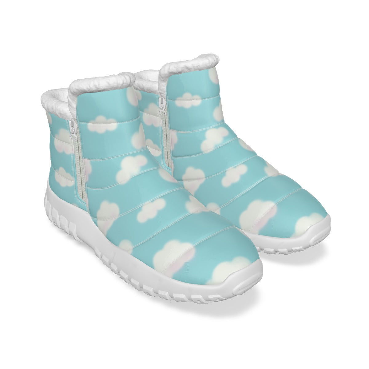 Dreamy Clouds Women's Zip-Up Winter Boots (Sky Blue)