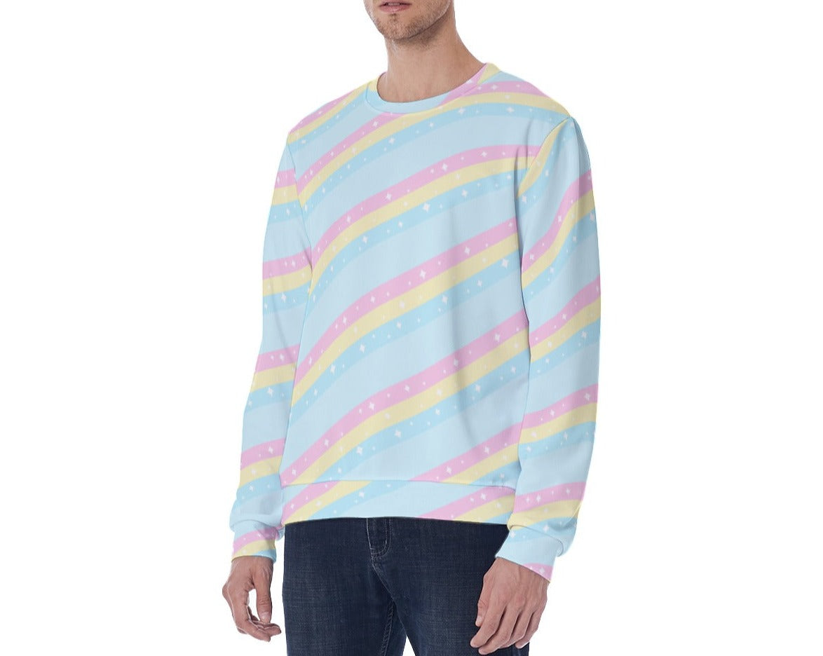 Teatime Fantasy Blue Rainbow Men's Sweatshirt