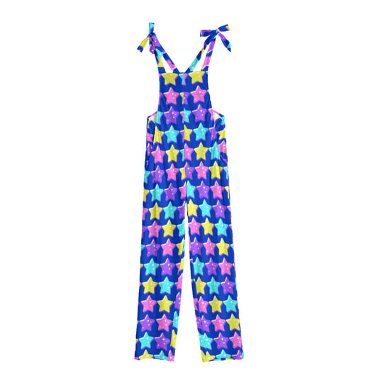 Electric Star Wave Navy Blue Jumpsuit Overalls