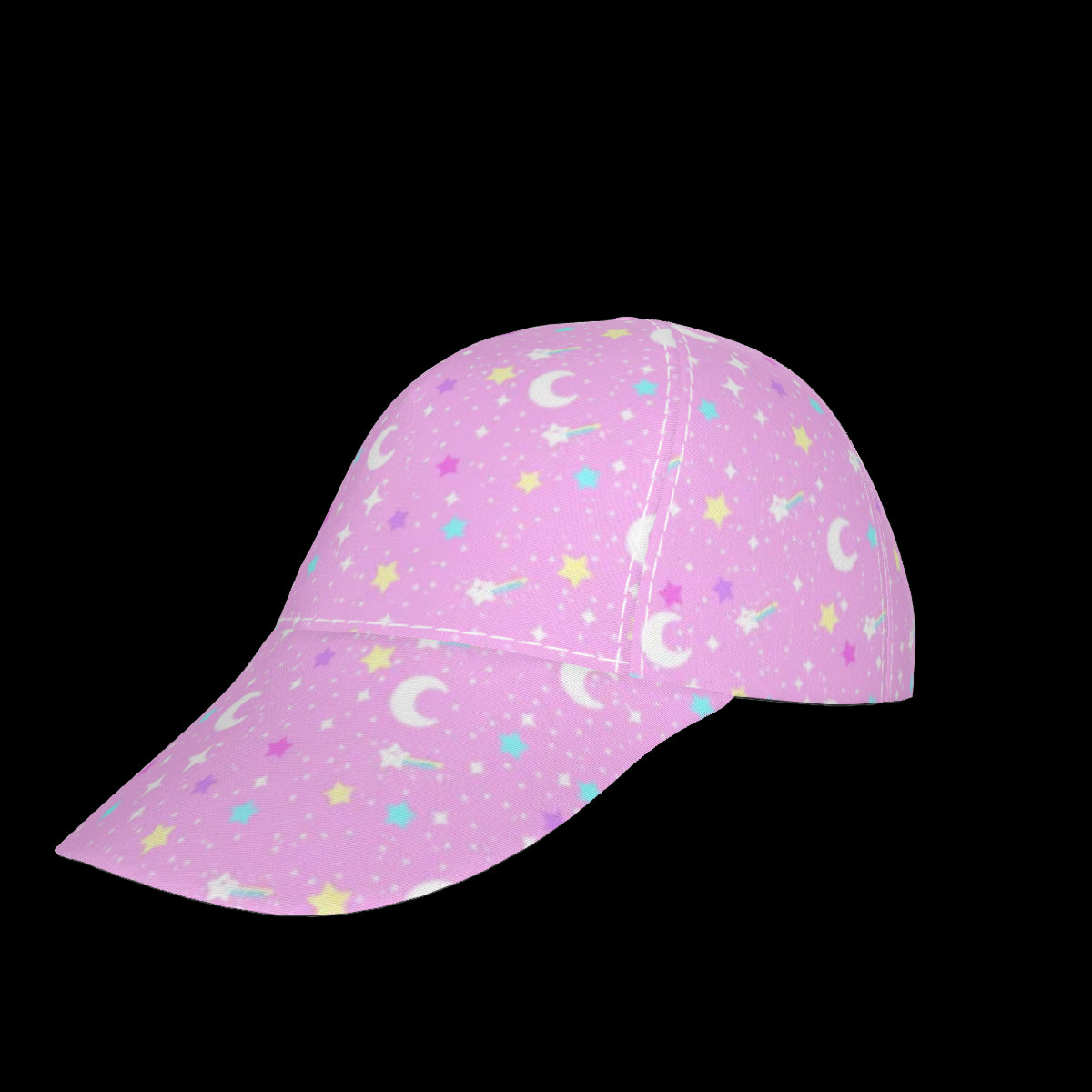 Starry Glitter Pink Peaked Cap