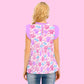 Candy Love Hearts (Colorful Cutie) Women's Dolly Ruffle Blouse