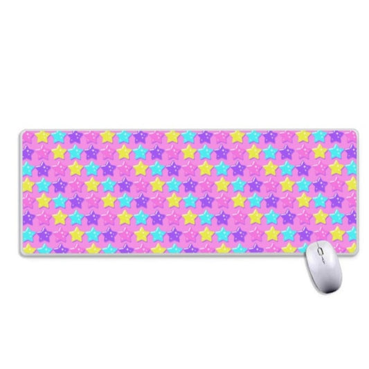 Electric Star Wave Pink Desk Mat