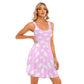 Dreamy Clouds Women's Skater Dress With Pockets (Taffy Pink)