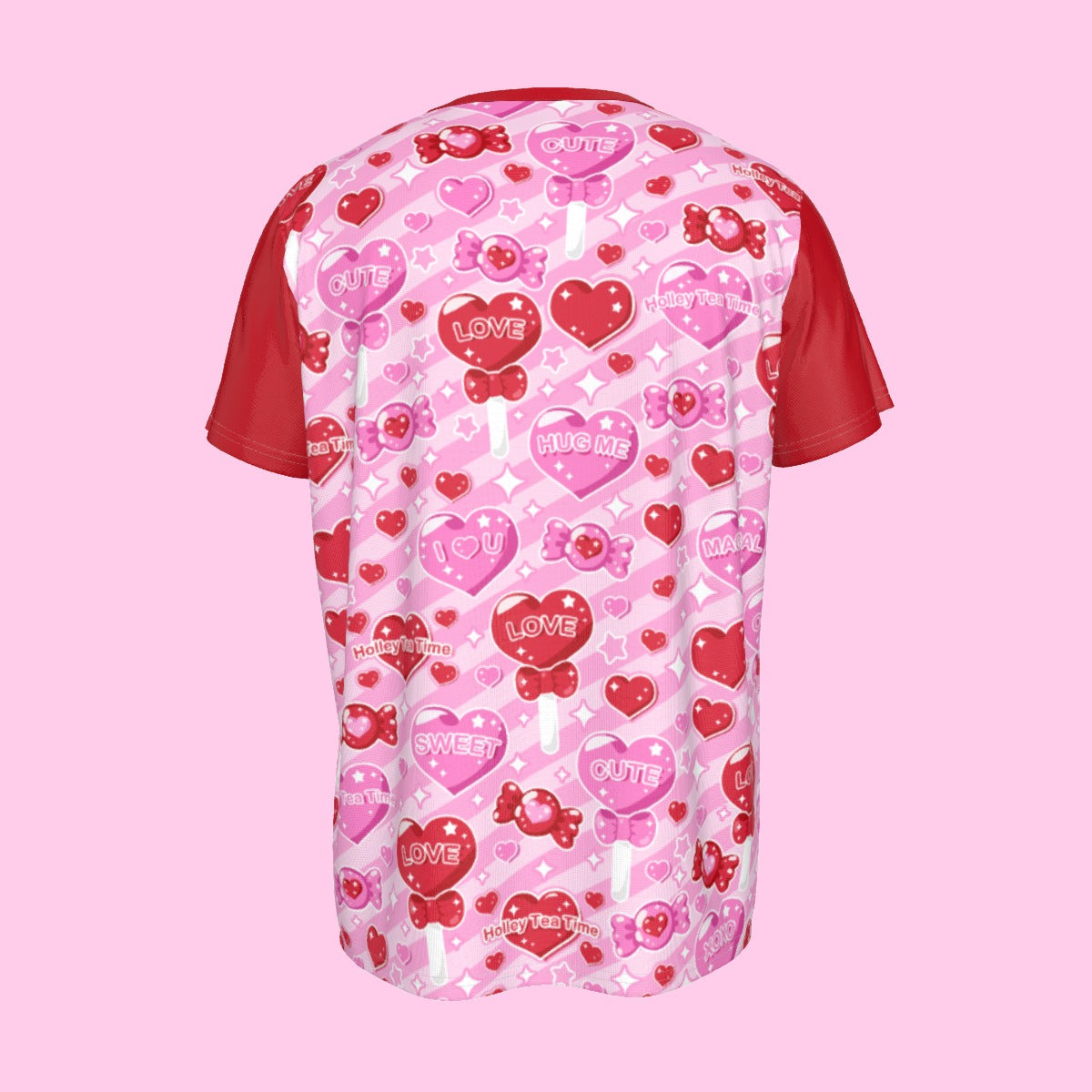 Candy Love Hearts (Red Cutie) Men's Round Neck Short Sleeve T-Shirt