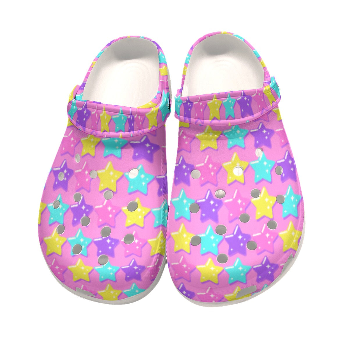 Electric Star Wave Pink Classic Clogs Women's Shoes
