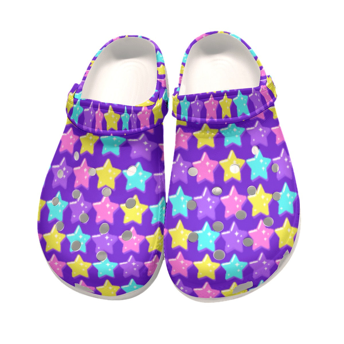 Electric Star Wave Indigo Purple Classic Clogs Women's Shoes