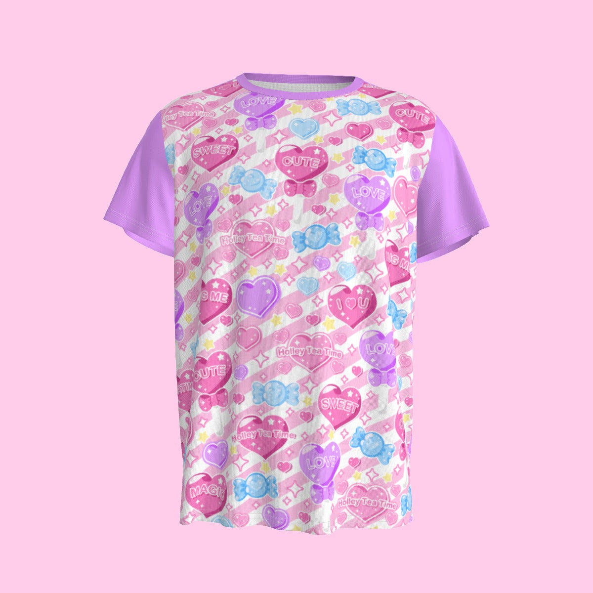 Candy Love Hearts (Colorful Cutie) Men's Round Neck Short Sleeve T-Shirt