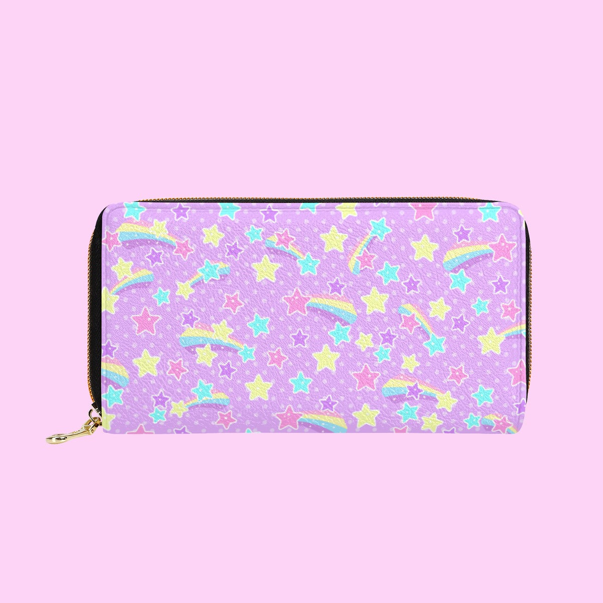 Starry Party Purple Zipper Wallet