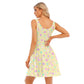 Magical Spring Yellow Women's Skater Dress With Pockets