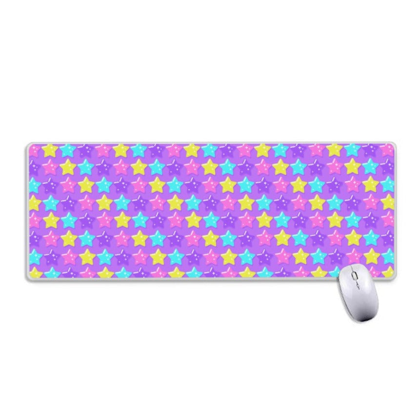 Electric Star Wave Purple Desk Mat