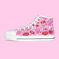 Candy Love Hearts (Red Cutie) Women's High Top Cutie Canvas Shoes