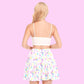 Starry Party White Ruffled Mini Skirt