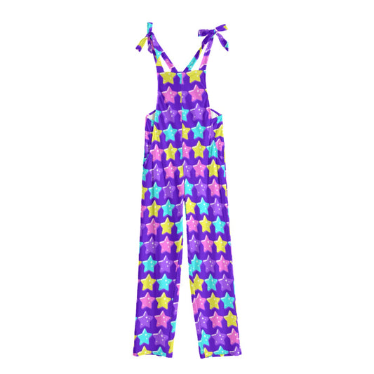 Electric Star Wave Indigo Purple Jumpsuit Overalls