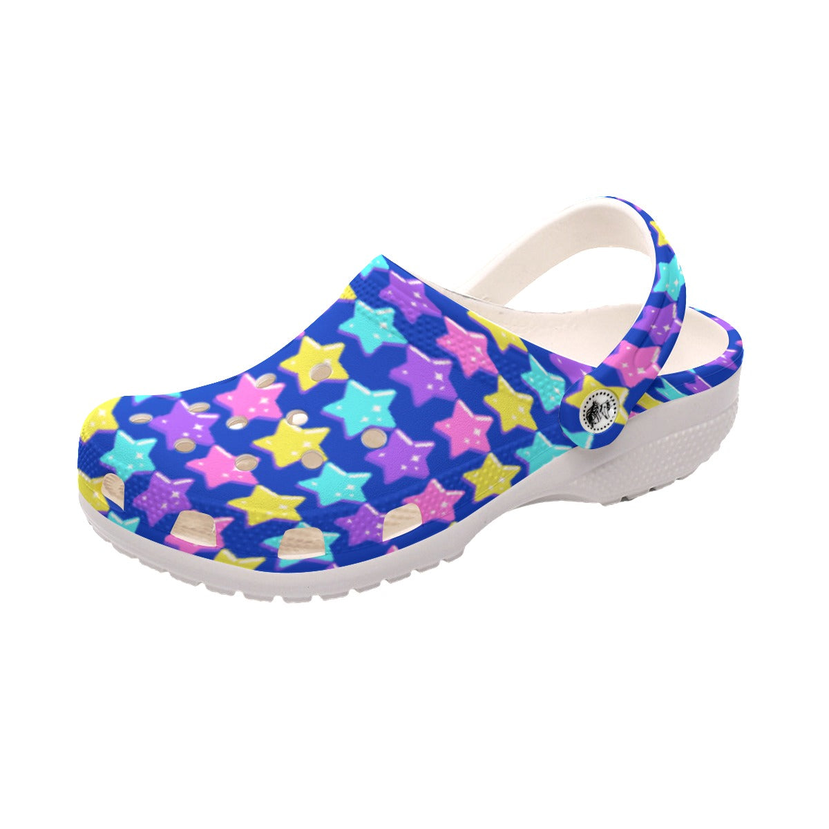 Electric Star Wave Navy Blue Classic Clogs Women's Shoes