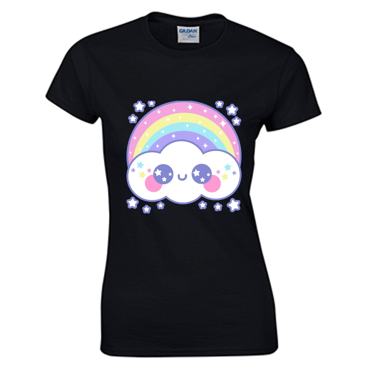 Happy Rainbow Cloud Women's Cotton T-shirt