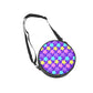 Electric Star Wave Indigo Purple Circle Crossbody Bag