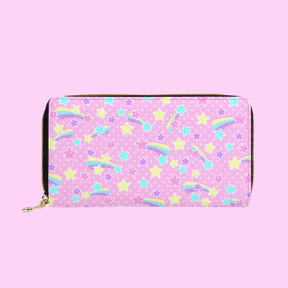 Starry Party Pink Zipper Wallet
