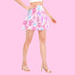 Candy Love Hearts (Colorful Cutie) Women's Ruffled Mini Skirt